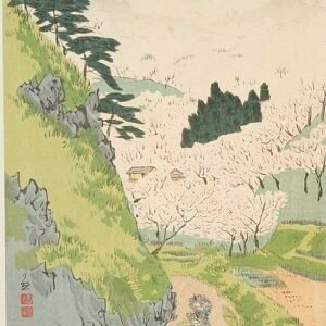 Bloeiende kersenbloesems op Mount Yoshino in lenteseizoen.