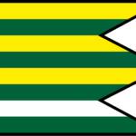 Vlag van Bol in Trebišov, afbeelding in zwart en wit.