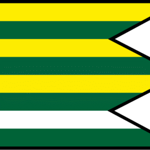 Vlag van Bol in Trebišov, afbeelding in zwart en wit.