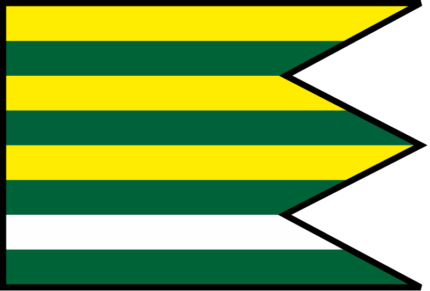 Vlag van Bol in Trebišov, afbeelding in zwart en wit.