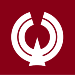 Kiyomi vlag van Gifu met blauw-witte kleuren en gestileerde boom.
