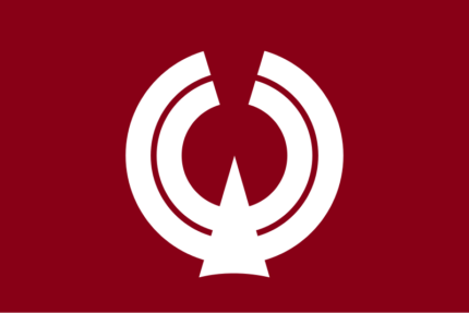 Kiyomi vlag van Gifu met blauw-witte kleuren en gestileerde boom.