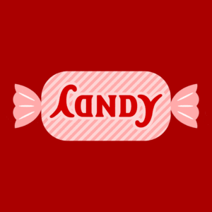Pink ambigram candy icon animated gif for Sweetie product.
