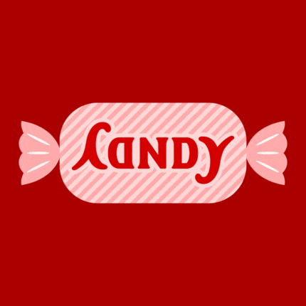 Pink ambigram candy icon animated gif for Sweetie product.