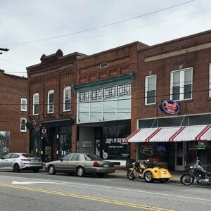 Catawba rivier en omringende natuur in Noord-Carolina.