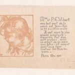 Historische zwart-wit aankondiging van Jean-Paul Vibert met elegante typografie.
