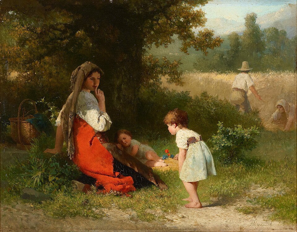 Schaduwboom onder de middagrust in halfschaduw.