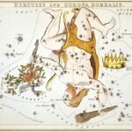 Klassieke bloemenmotief in Hercules en Corona Borealis op Uranias Spiegel.