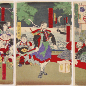 Surrender van Goryokaku door de Ezo-rebellen door Hayakawa Shozan in 1877.