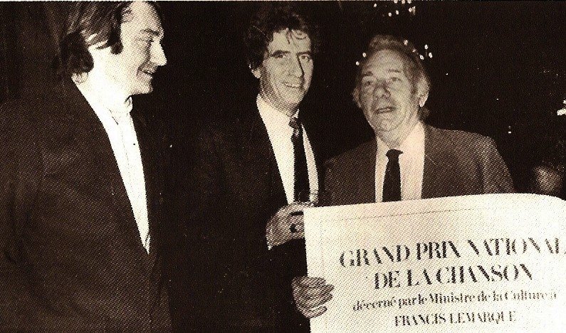 Francis Meilland rozen in tuinsetting, met Jack Lang en Francis Lemarque in 1982.