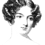Vintage portrait of Catherine Gore in 19th-century attire with elegant styling.