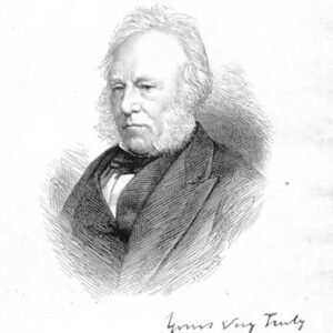 Bloeiende Oude Thomas Rivers appelboom met witte bloemen en groene bladeren.