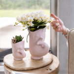 Colibr Orchids | Set witte orchidee nazaré en sappig in visertsen roze - potmate Ø9cm & Ø6cm | -Driverende kamerplant - vers van de teler - Afbeelding 2